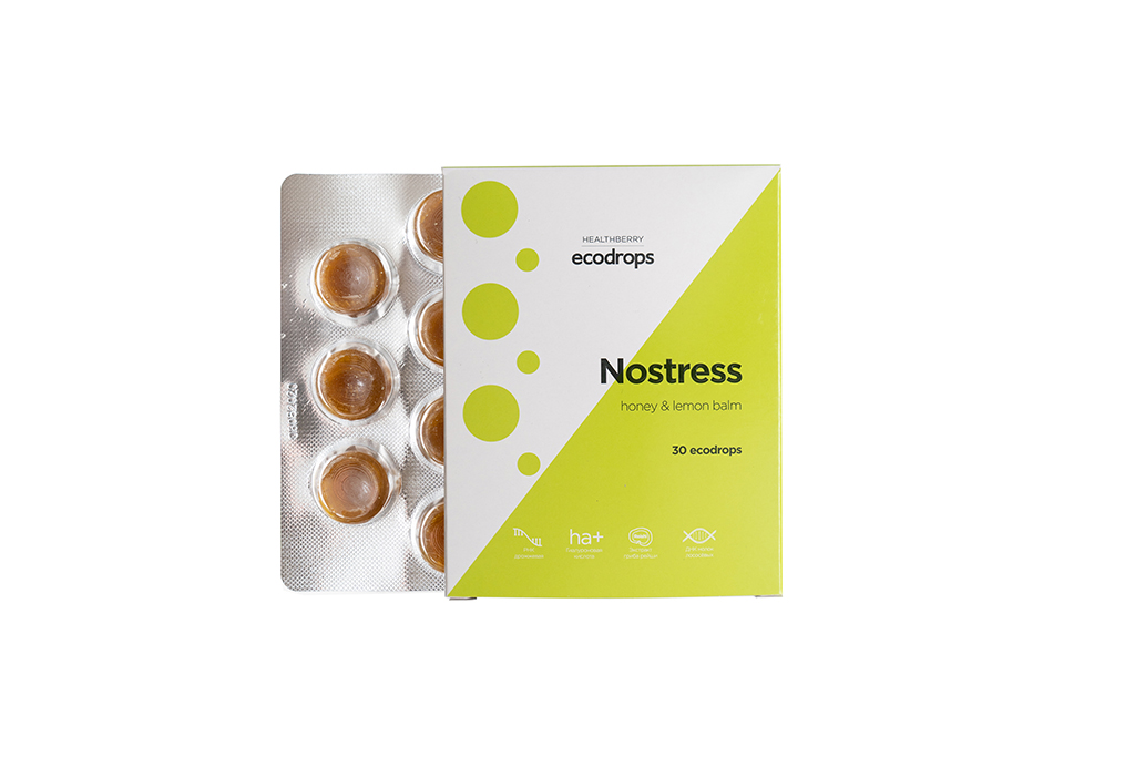 КАРАМЕЛЬ ЛЕДЕНЦОВАЯ HEALTHBERRY ECODROPS NOSTRESS, 30 ШТ