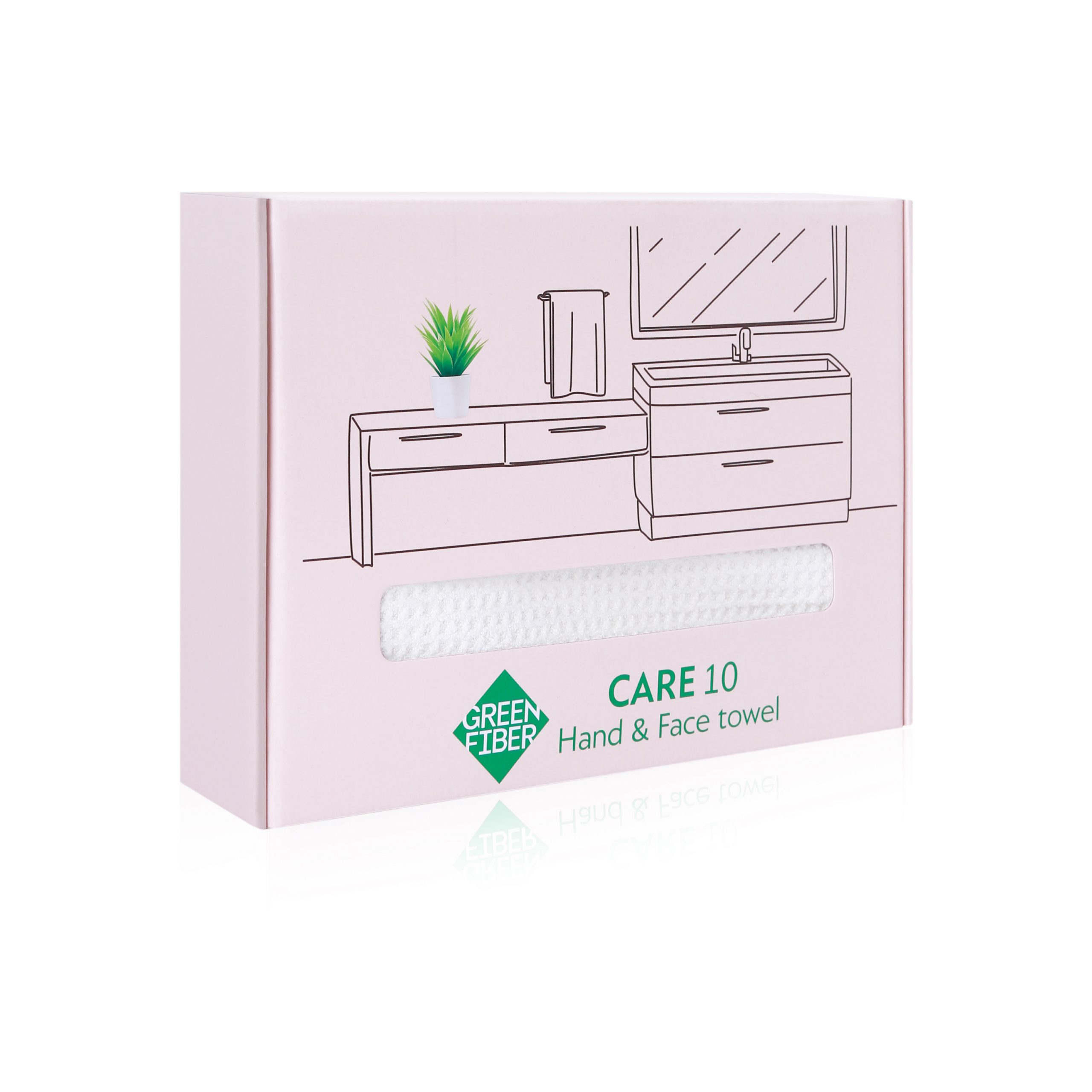 Вафельное полотенце для рук и лица Green Fiber CARE 10