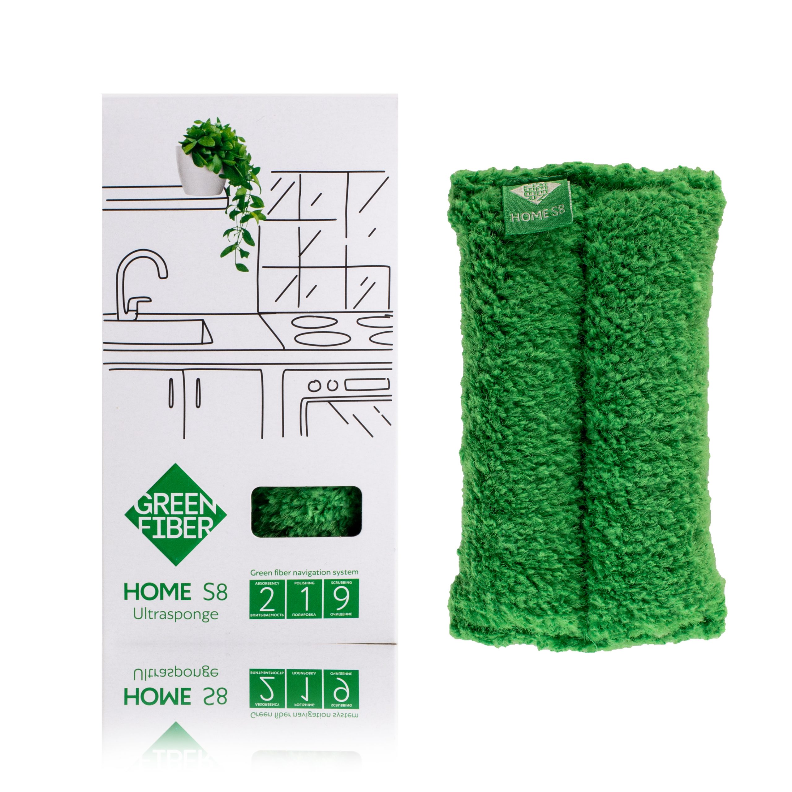 Губка Инволвер Green Fiber HOME S8