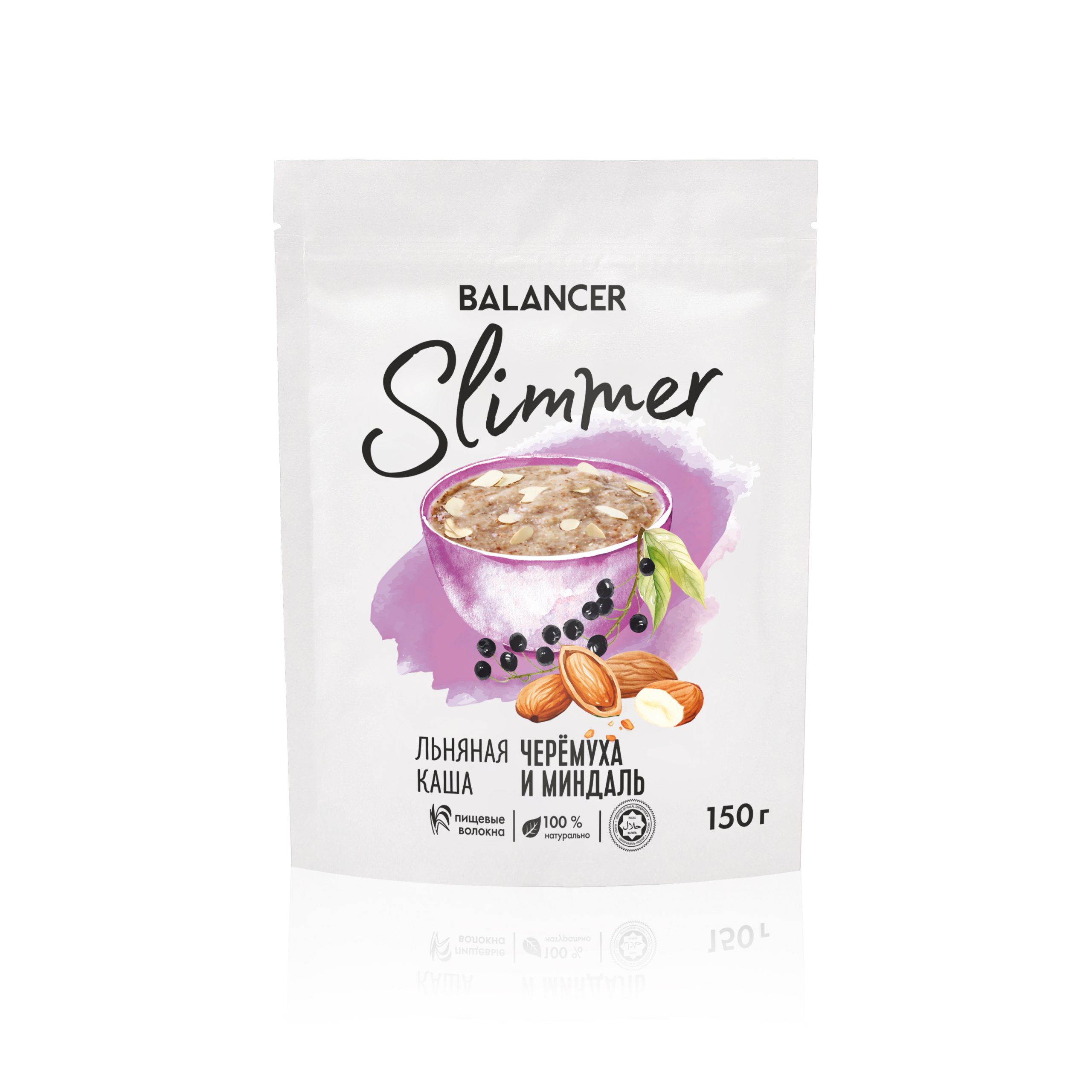 Натуральная льняная каша BALANCER Slimmer с лепестками ядер миндаля и черемухой