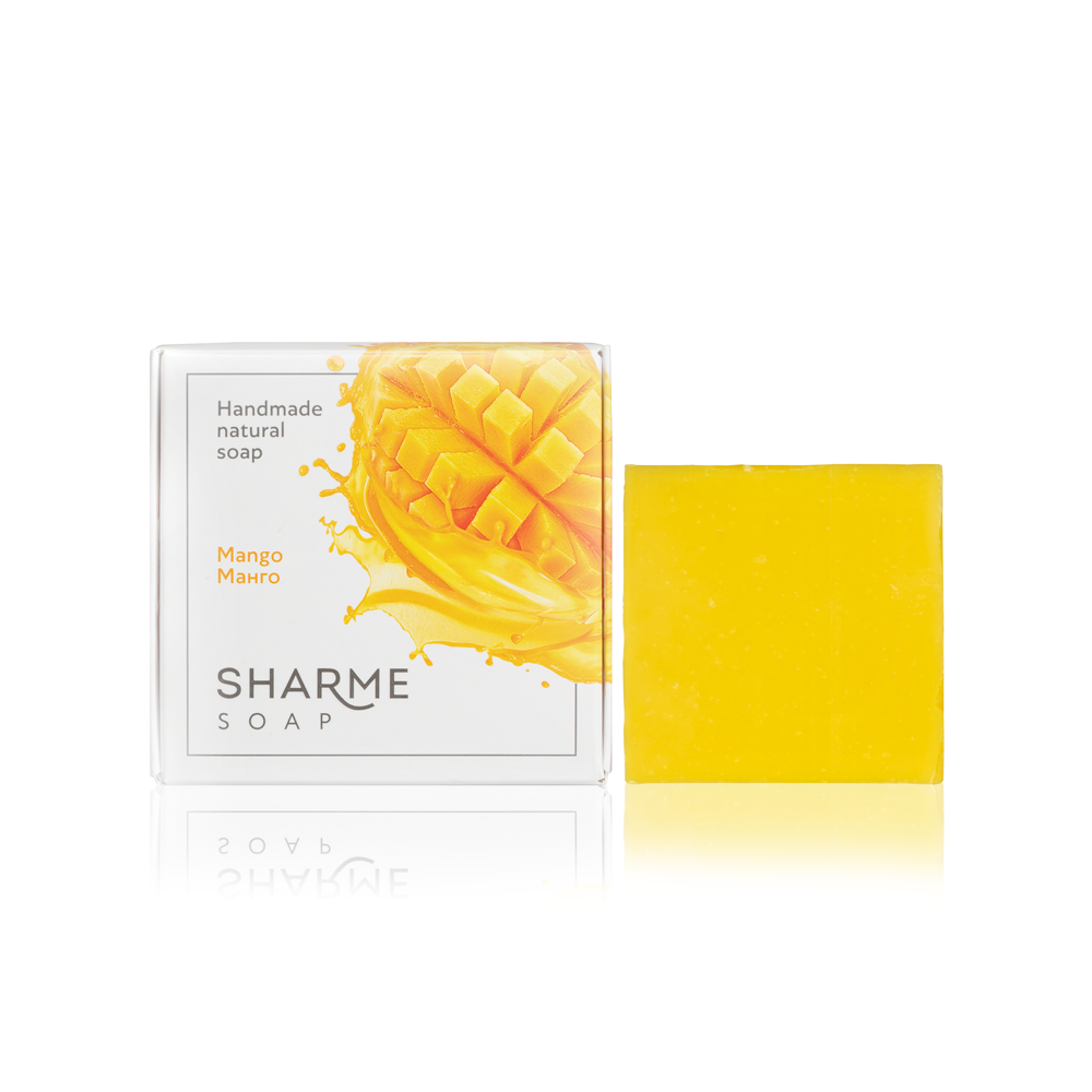 Натуральное твердое мыло ручной работы с ароматом манго SHARME SOAP