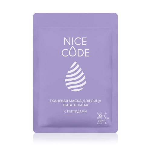 Тканевая маска для лица питательная с пептидами NICE CODE