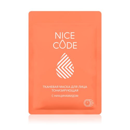 Тканевая маска для лица тонизирующая с ниацинамидом NICE CODE