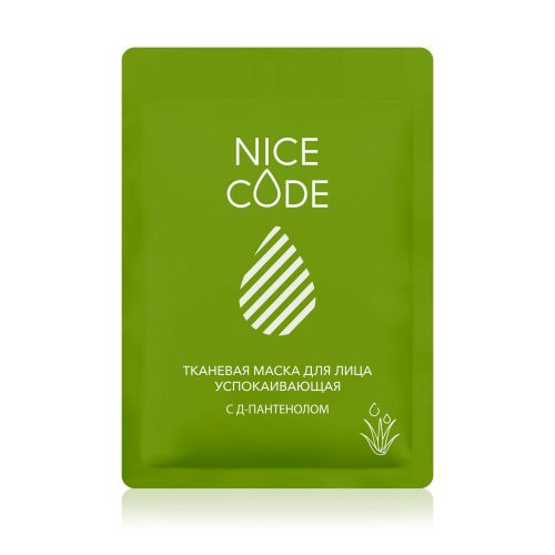 Тканевая маска для лица успокаивающая с Д-пантенолом NICE CODE